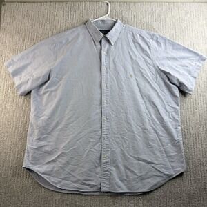 Polo Ralph Lauren Short Sleeve Button Down Shirt Men's Size 2XB Classic Fit Blue
